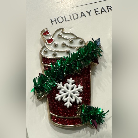 Aldi Serra Hot Cocoa Christmas Holiday Earrings - Picture 2 of 4
